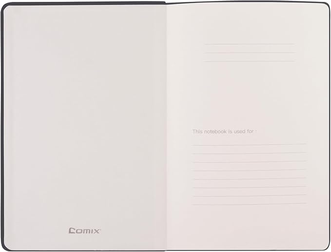 Comix Lined Journal Notebook for Women Men, Journaling Notebooks for Office School Home, 240 Pages, 5.5" x 8.3", College Ruled, A5, Hardcover, Black