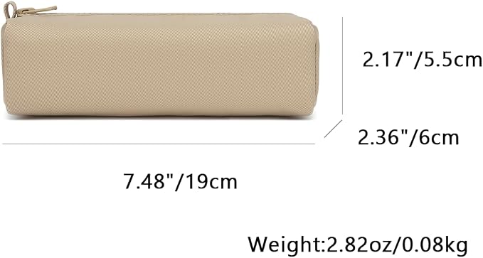 Pencil Case Lightweight and Durable Ideal Pencil Pouch for School and Office Supplies (Khaki,Oxford)