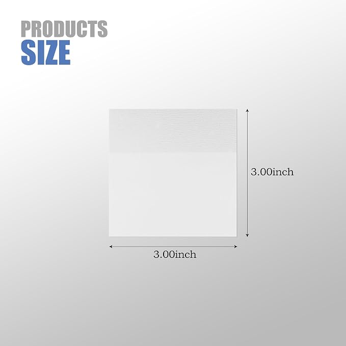 200 Sheets Transparent Sticky Notes, 3x3 Inch Clear Post It Notes for Office School College Teacher Student Supplies (200, White)