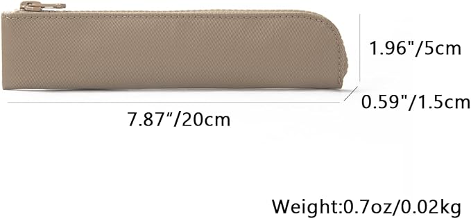 Slim Pencil Case Small Pencil Pouch Pen Case (Khaki/OF)