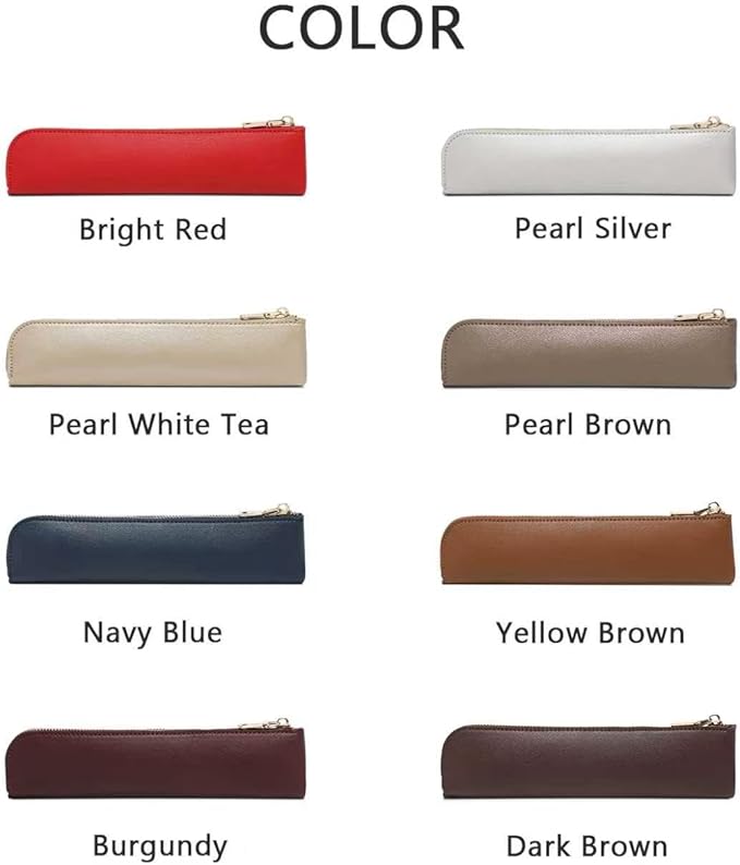 Slim Pencil Case Small Pencil Pouch Pen Case (Burgundy/FL)