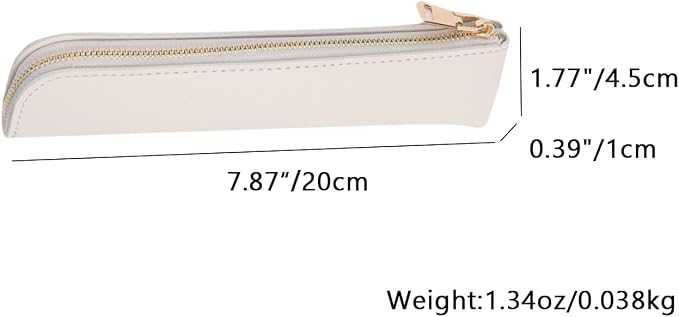 Slim Pencil Case Small Pencil Pouch Pen Case (Beige/FL)