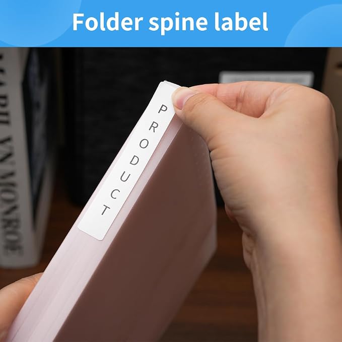 12Roll Compatible with Dymo LW 30327 1-Up File Folder Label 9/16" x 3-7/16" | Work with Labelwriter 330 400 450 Turbo Twin 4xl Printers, 130 Stickers per roll, Label KINGDOM LW White Paper Labels
