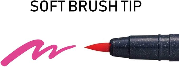 Kuretake ZIG FUDEBIYORI Brush Pens 12 colors set, AP-Certified, Odourless, Xylene free, Flexible Hard brush tip, Effective for both details and larger spaces, for Adult, Made in Japan