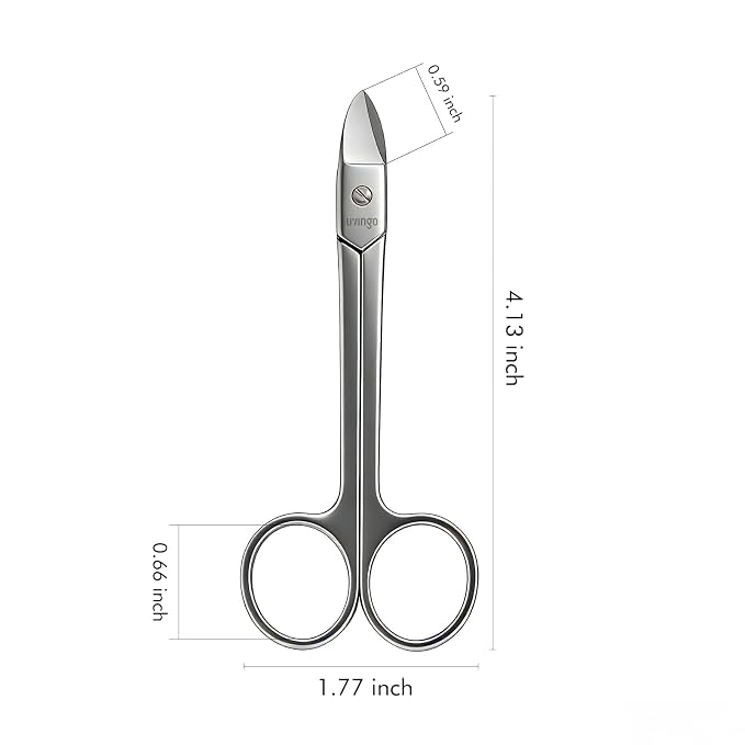LIVINGO Toenail Nail Scissors Long Handle Stainless Steel | Sharp Cutting Edge, Thick Hard Nail Trimming, Manicure Pedicure Tool, Comfortable Grip for Men Women