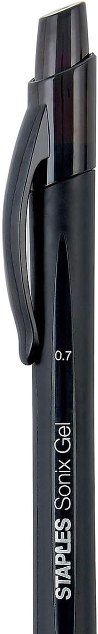 Staples Retractable Gel Pens, Medium Point 0.7mm, Black Ink, 36 Pack – Sonix Smooth‑Writing Gel Pens for Office & Classroom Use, A5