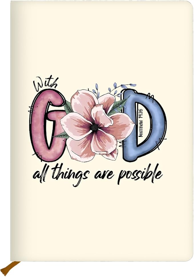 Christian Sayings Journal Notebook for Note Taking 200 Sheets (5.8 x 8.3) | Christian Gifts for Women Journal, Bible Verse Scripture Prayer Planner, Floral Inspirational Notebook