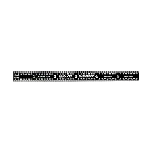 PEC Tools 6"/150mm Flexible Metal Ruler, Stainless Steel Machinist Rule with Black Chrome Finish, High Contrast, English & Metric Graduation (1/32", 1/64", 0.5mm, 1.0mm), Easy to Read, Made in USA
