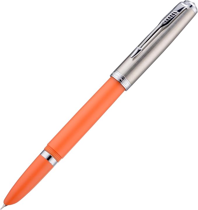 3 Jinhao 86 Fountain Pen Set (Orange, Purple and White Resin) Extra Fine Nib with Refillable Ink Converter