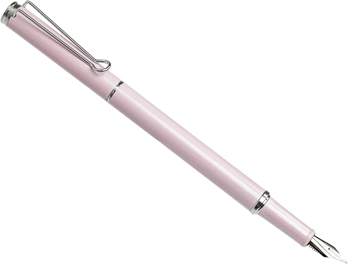 AIHAO Refillable Fountain Pen, Fine Point, Metal Fountain Pen with Gift Box, Black Ink, 2 Ink Cartridges in one Set, Pearl Pink