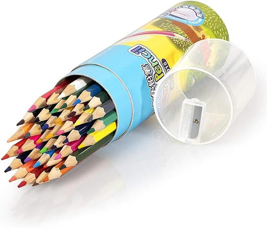 Leven 36 Pack Colored Pencils with Built-in Sharpener in Tube Cap, Vibrant Color Presharpened Pencils for School Kids Teachers, Soft Core Art Drawing for Coloring, Sketching, and Painting