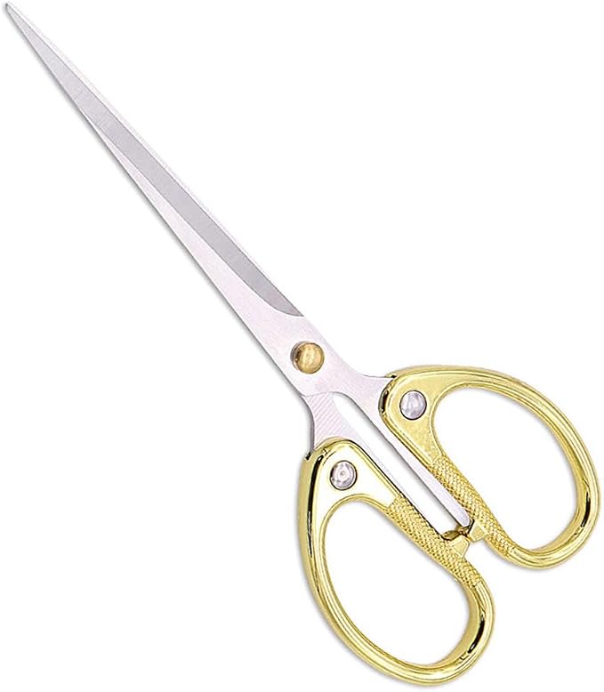 6.3-inch Small Craft Scissors, Sharp Blades Office Scissors for Desk, Stainless Steel All Purpose Scissors for Office, Home, School, DIY, Sewing, Fabric (Gold)