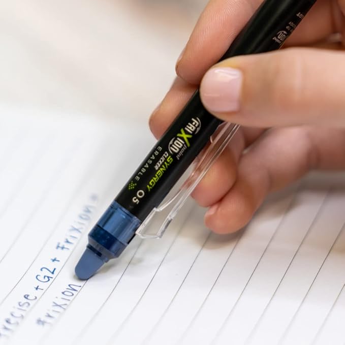 Pilot FriXion Synergy Clicker Erasable, Refillable, Retractable Gel Ink Pens, Extra Fine Point 0.5 mm, Pack of 5, Assorted Colors, FriXion Erasable Pens 0.5 - Ideal for School & Office Writing