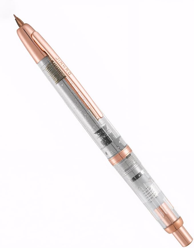 JINHAO 20 Pink Red Gold Clip Resin Press Fountain Pen EF Ink Pen with Converter School Supplies Stationery