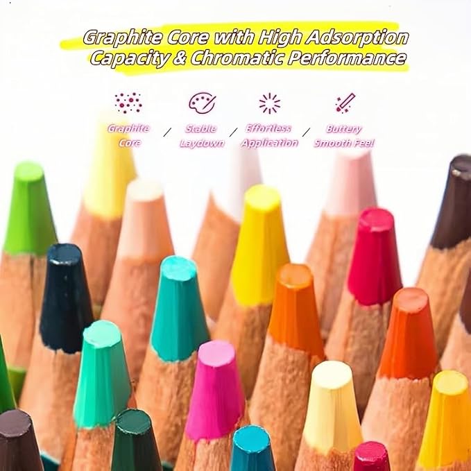 Premium Colored Pencils Set - Artist-Grade, Soft Oil-based Colored Pencils for Vibrant Drawing, Coloring & Sketching, Perfect for Artists, Beginners & Adults (24 pcs)