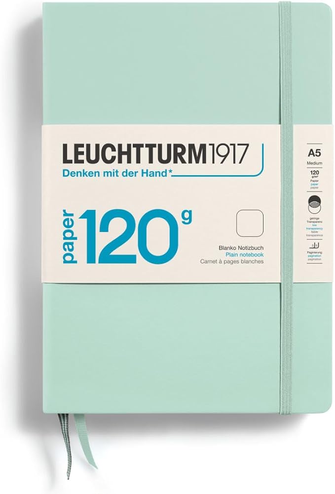 LEUCHTTURM1917 - 120G Special Edition - Medium A5 Ruled Hardcover Notebook (Mint) - 203 Numbered Pages with 120gsm Paper