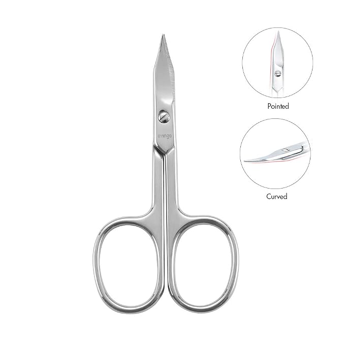 LIVINGO Premium Nail Scissors Curved Stainless Steel Beauty Tool | Precision Blade, Cuticle Manicure Care, Eyebrow Eyelash Grooming, Smooth Detailed Trimming