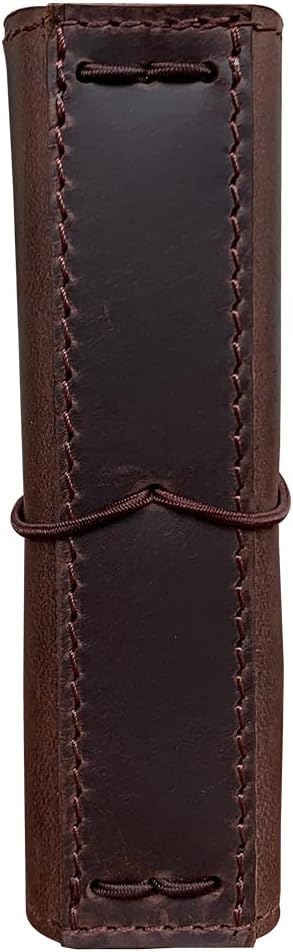 Travelers Notebook Cover with Inner Pockets, Card Slots and Pen Holder, Passport Size, Dark Brown