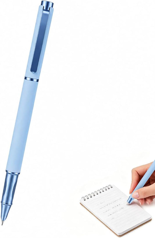 Thermal Erasable Fountain Pen,0.38mm Fine Nib,Suitable for Office Use,Note-taking,Journaling,and Drawing (Blue)