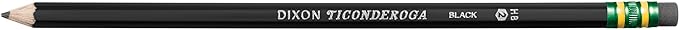 Ticonderoga Wood-Cased Pencils, Pre-Sharpened, 2 HB Soft, Black, 10 Count