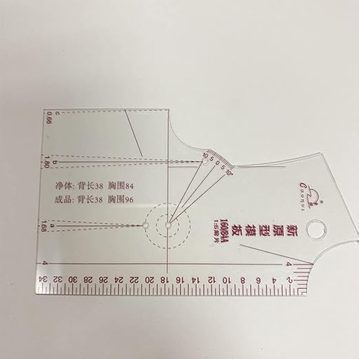 3Pcs Fashion Design Ruler Set - Plastic, Single Piece of Cloth, 1:5 Scale - Sewing Tools for Dressmaking Pattern Making