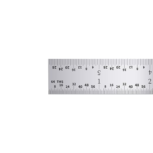 PEC Tools Made in USA Machinist Rule, 6" Rigid Steel Rule (3 Pack), Satin Chrome Finish, Markings 1/32", 1/64", 1/10", 1/50" for Professionals