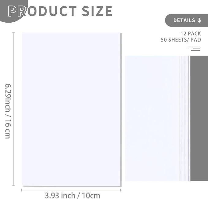 QiCheng Note Pads Memo Pads Small Notepad 50 Sheets 4X6 note pad Scratch Pads for Writing Blank Scratch Pads (12)