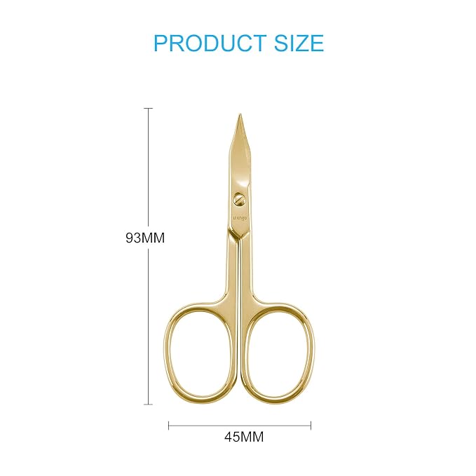 LIVINGO Sharp Nail Scissors Curved Blade Stainless Steel | Professional Cuticle Tool, Fingernail Toenail Care, Pedicure Grooming, Durable Storage Case