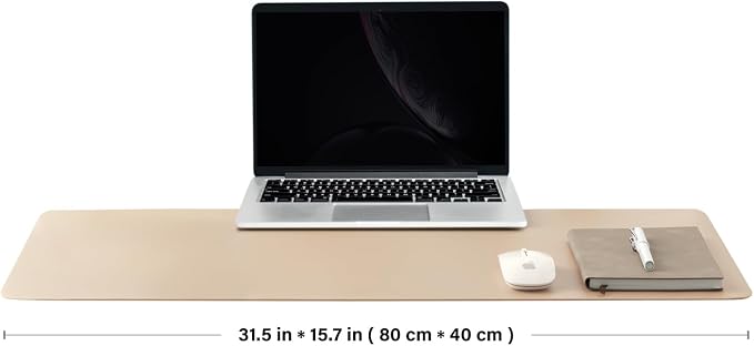 Cork Apricot Desk Mat - Dual-Sided Desk Pad for Office and Home - Desk Organization and Accessories - Ideal for Large Mouse Pad and Desk Mats on Top of Desks(31.5"x 15.7")