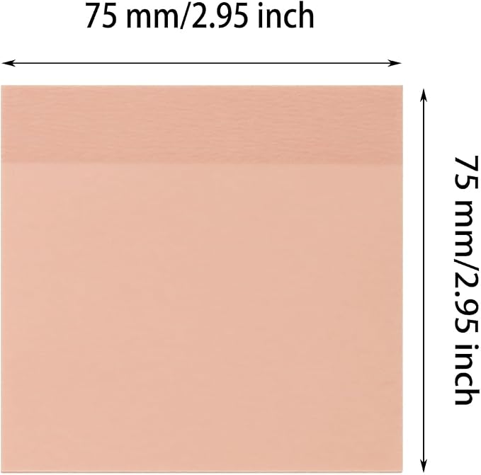 ONLYKXY 4 Pack Transparent Sticky Notes 3x3in Waterproof Self-Stick Book Tabs 200 Sheets PET Markers Sticky Notes Pad (Light Pink)