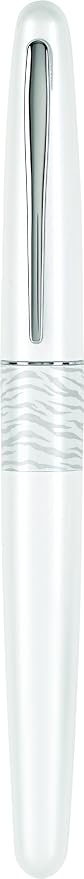 PILOT MR Animal Collection Fountain Pen in Gift Box, Matte White Barrel with White Tiger Accent, Fine Point Stainless Steel Nib, Refillable Black Ink (91141)