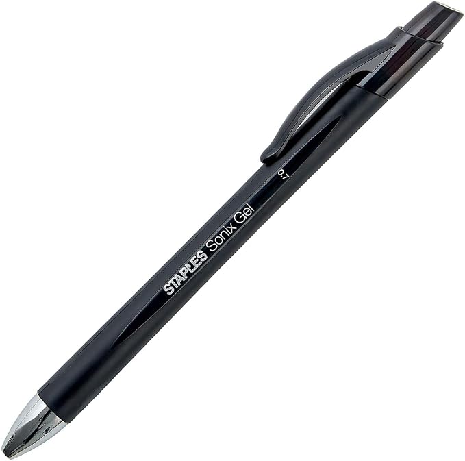 Staples Retractable Gel Pens, Medium Point 0.7mm, Black Ink, 36 Pack – Sonix Smooth‑Writing Gel Pens for Office & Classroom Use, A5