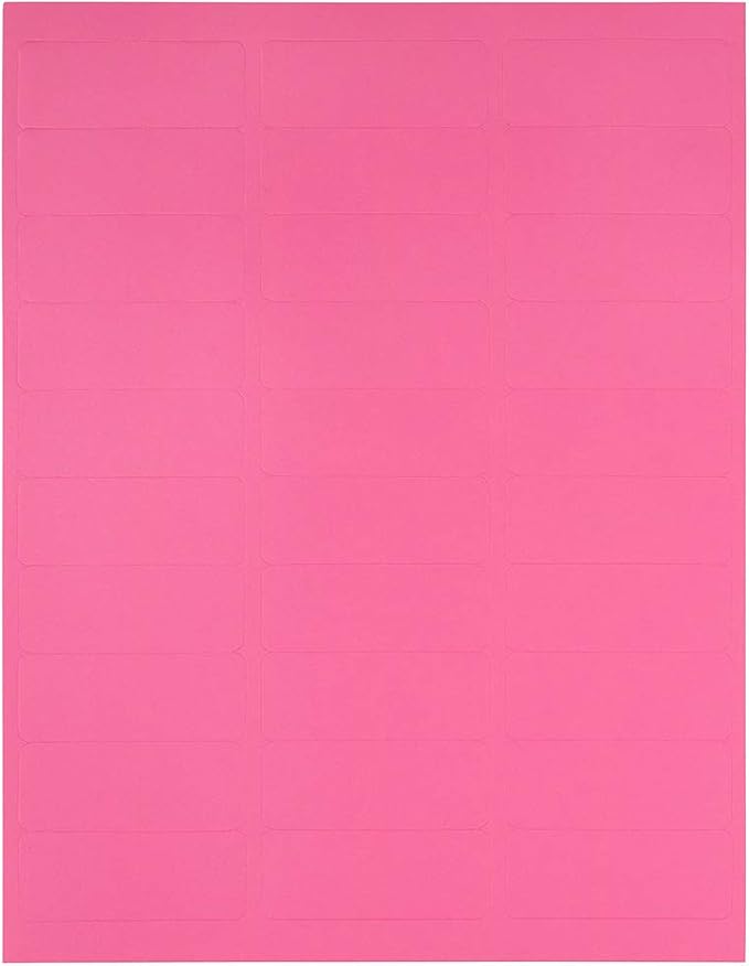JAM PAPER Return Address Labels - Standard Mailing - 1 x 2 5/8 - Ultra Pink - 120 Shipping Labels/Pack