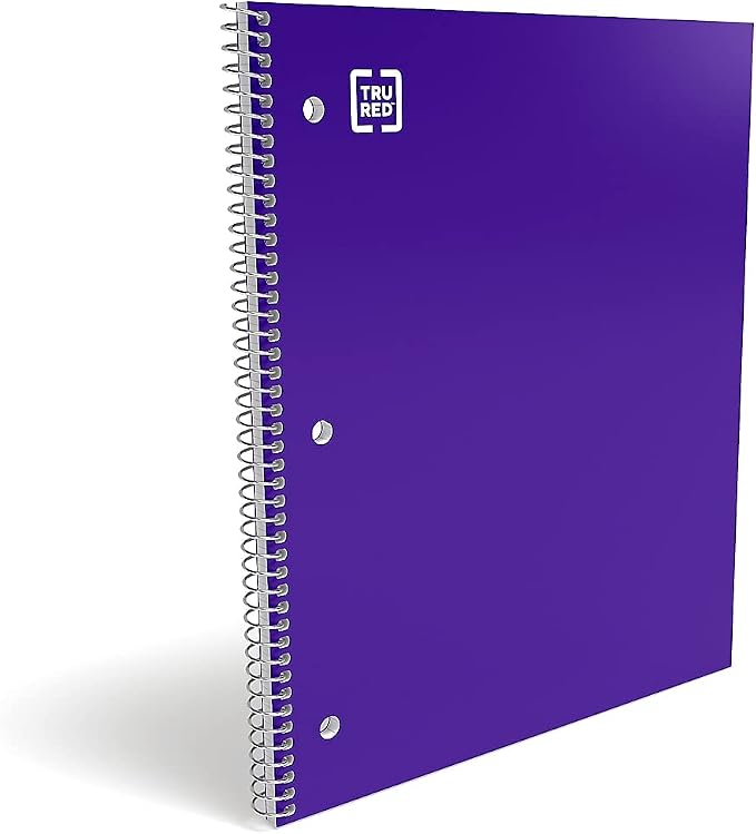 STAPLES Accel 1‑Subject Notebook, 8.5” x 11”, College Ruled, 100 Sheets, Purple