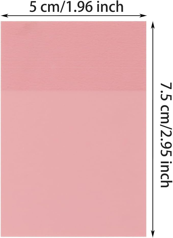 ONLYKXY 2 Pack Rectangle Transparent Sticky Notes 2.95x1.96inch Waterproof Index Sticker Self-Stick Book Tabs 100 Sheets PET Markers Sticky Notes Pad (Pink)