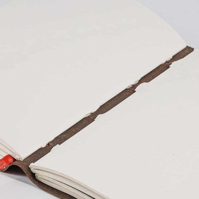 KomalC Handmade Leather Journal | Writing Notebook Diary | Bound Daily Notepad For Men & Women Unlined Paper Medium, writing pad for artist, sketch