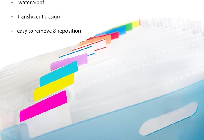 ELII 300 Pcs Tabs 2 Inch Sticky Index Tabs,Colorful Tabs for Notebooks | Writable Transparent, Book Tabs,Page Tabs Colored Page Markers, Tabs for Books, Notebook Tabs, Tabs for Annotating Books