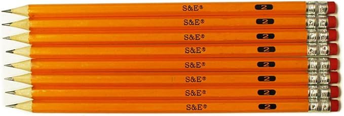 S & E TEACHER'S EDITION #2 HB Pencils 1000 Count, Pre-Sharpened Wood-Cased Yellow Pencils with Top Erasers, Bulk Box for Classroom, School District, Test Center & Back to School