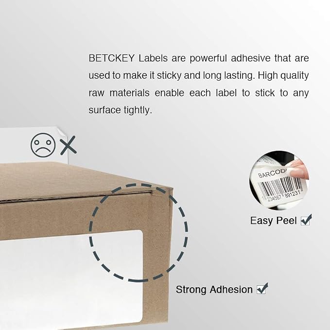 BETCKEY - Compatible DYMO 30330 (3/4" x 2") Multipurpose Labels - Compatible with DYMO Labelwriter 450, 4XL, NOT FIT 550 & 5XL [10 Rolls/5000 Labels]