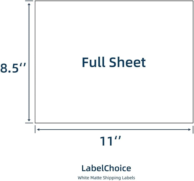 Full Sheet Shipping Labels 8.5 x 11 for Laser & Inkjet Printers, 100 Sheets 100 Labels Self Adhesive Full Sheet 8 1/2x11 Labels, Mailing Label Sheets for Printer, Full Page Shipping Labels