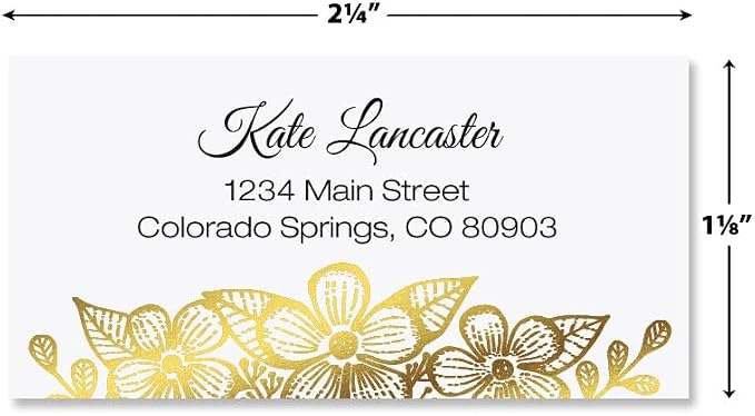 Allure Foil Personalized Border Return Address Labels- Set of 144 Large Self-Adhesive, Flat-Sheet Labels, by Colorful Images