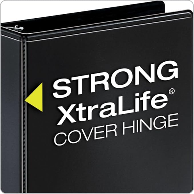 Cardinal 1.5 Inch 3 Ring Binder,Binder for School and Office, Durable D Ring, Assorted Colors, Black, Red, Blue, Green 4 Pack, Holds 375 Sheets (29300)