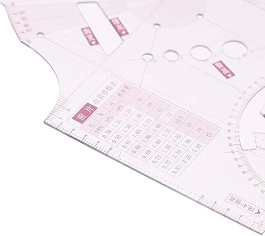3Pcs Fashion Design Ruler Set - Plastic, Single Piece of Cloth, 1:5 Scale - Sewing Tools for Dressmaking Pattern Making