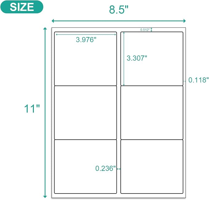 MFLABEL 3-1/3" x 4" FBA Shipping Labels - 6-UP on 8.5x11 Sheet, 100 Sheets (600 Labels) | Easy to Peel & Pop-Out Design for Laser & Inkjet Printers | Address Labels for Amazon FBA, UPS, FedEx