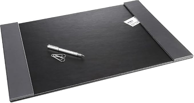 Artistic Monticello Executive Desk Pad, Smooth Writing Desk Mat That Protects Desktop from Scratches & Stains, 24" x 19", Black/Gray