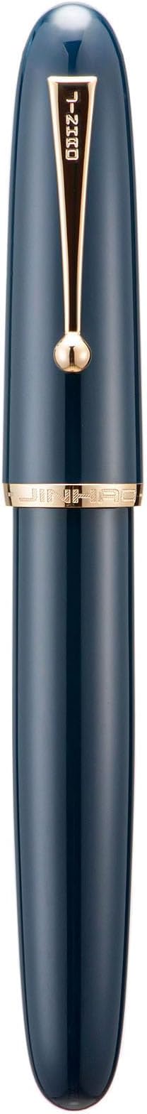 Jinhao 9019 Fountain Pen Dadao Series Dark Blue Acrylic Gold Trim #8 Medium Nib with Large Converter for Writing, Signature and Calligraphy