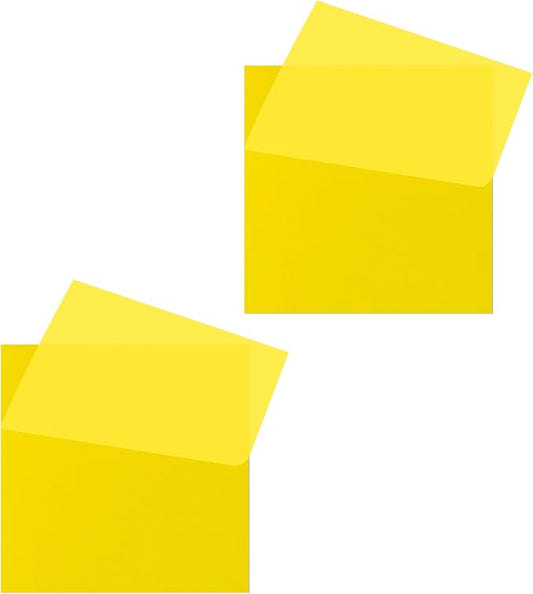 100 Sheets Transparent Sticky Notes, 3x3 Inch Clear Post It Notes for Office School College Teacher Student Supplies (100, Yellow)