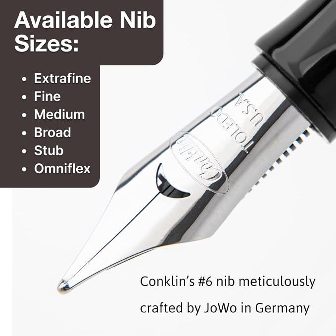 Conklin Duragraph Fountain Pen Orange Nights - Stub Nib, Premium Writing Tool for Calligraphy & Signatures