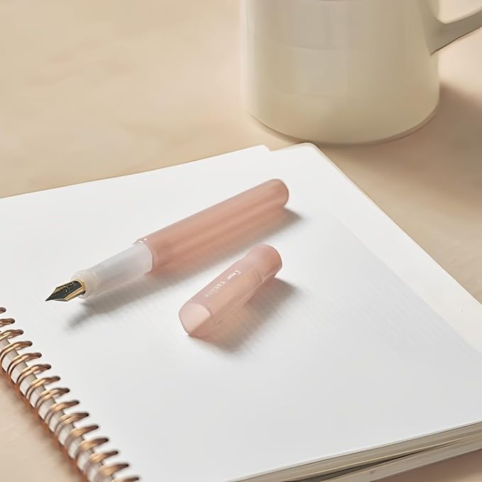Pilot Kakuno Fountain Pen Madoromi Color Series, Gold (Smiley Face) Fine Nib, Perfect for Beginners and Creative Expression, Light Blue, PFKA-1MDLBF