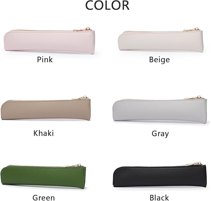 Slim Pencil Case Small Pencil Pouch Pen Case (Pink/FL)